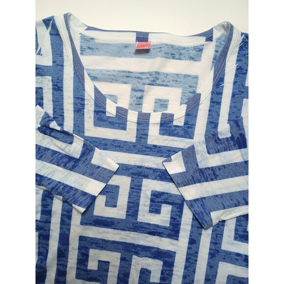 Before + Again Top Womens Medium Burnout Lightweight Geometric 3/4 Sleeve - Picture 5 of 6